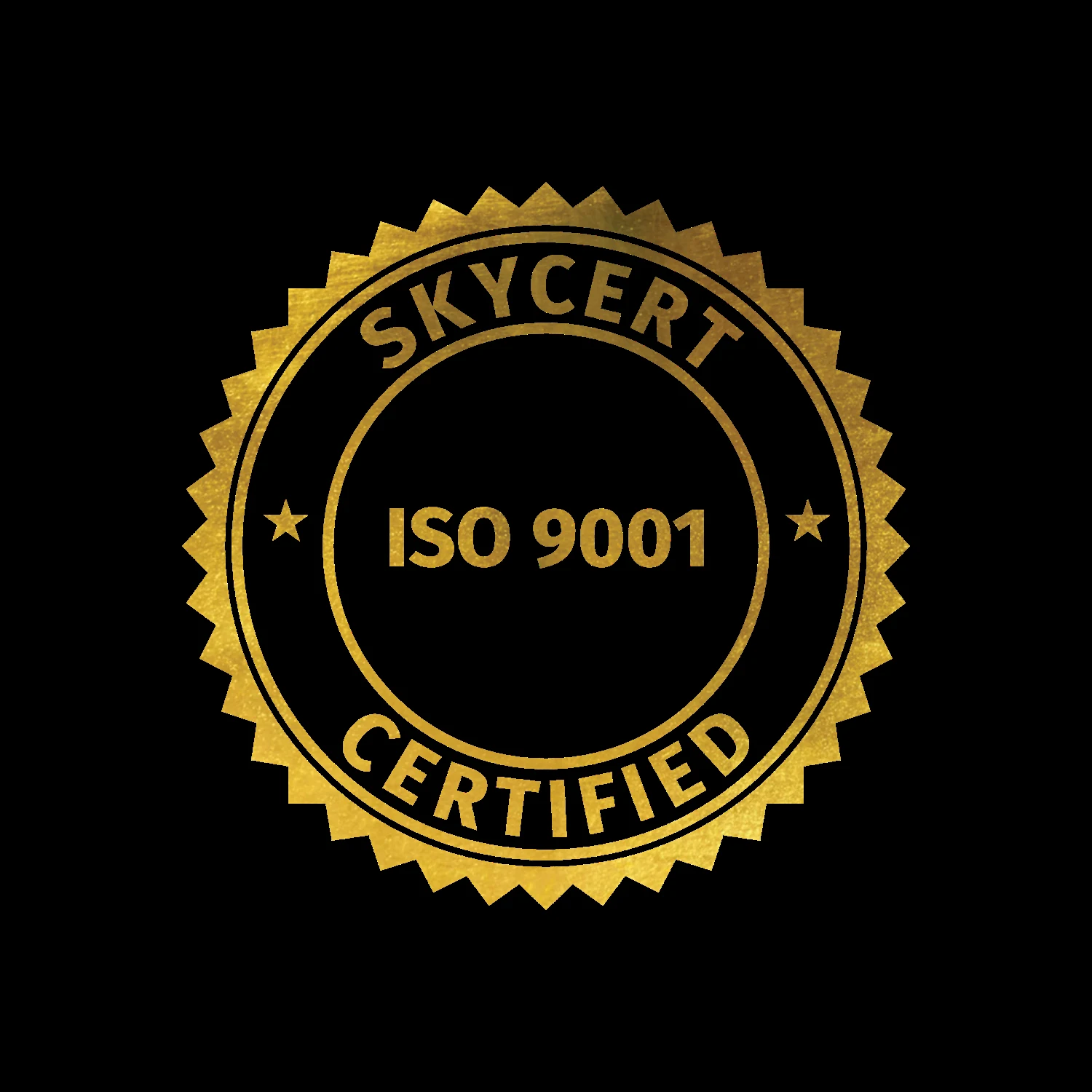 Însemn ISO 9001 prezentat în site-ul companiei