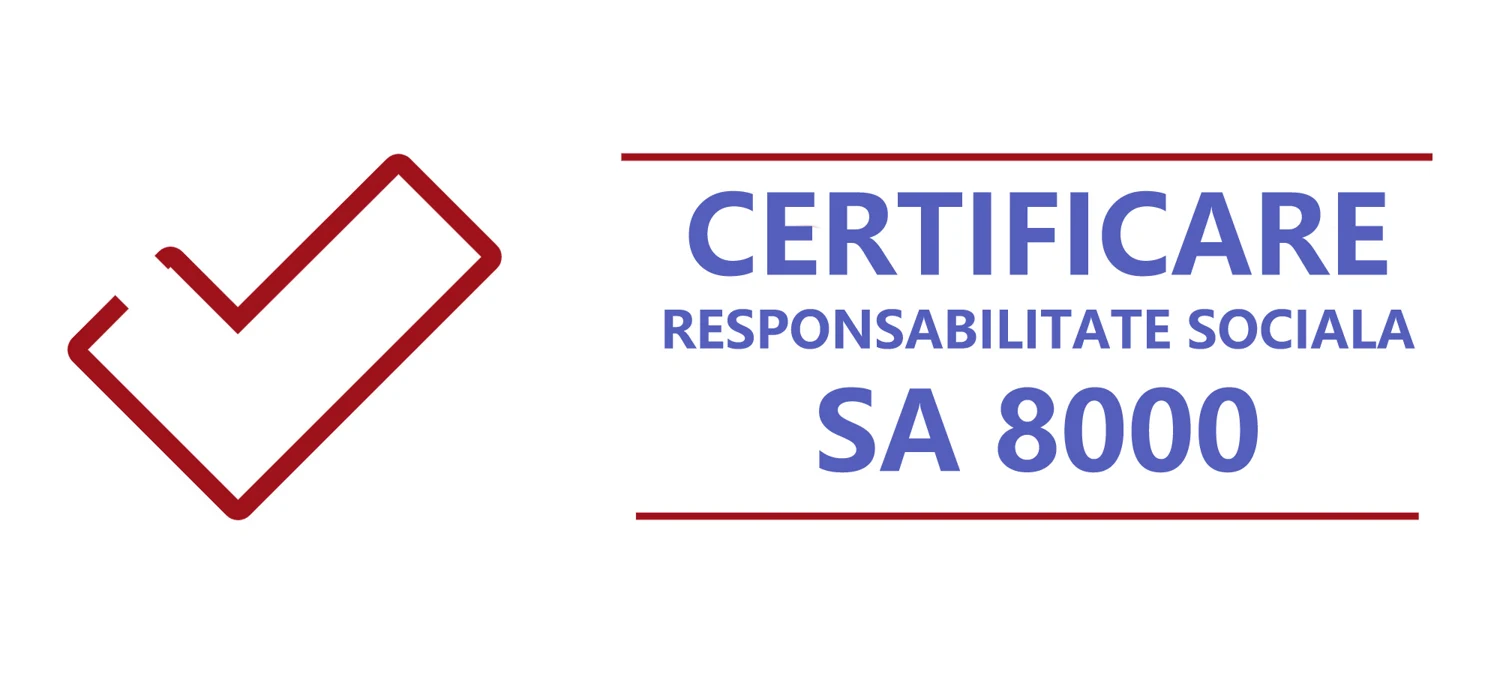 Însemn SA8000 prezentat în site-ul companiei