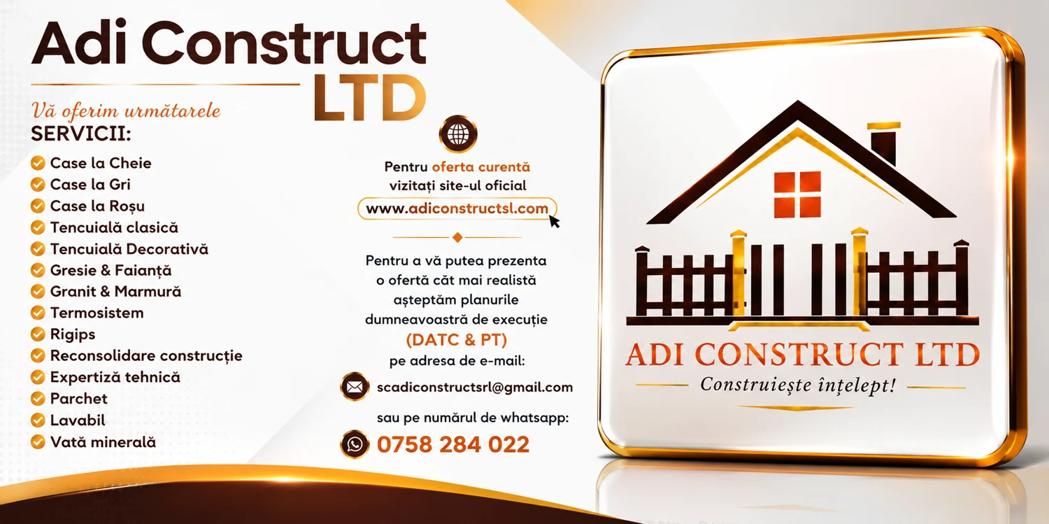 Prezentarea serviciilor Adi Construct Ltd, imaginea originală din pagina listei de prețuri